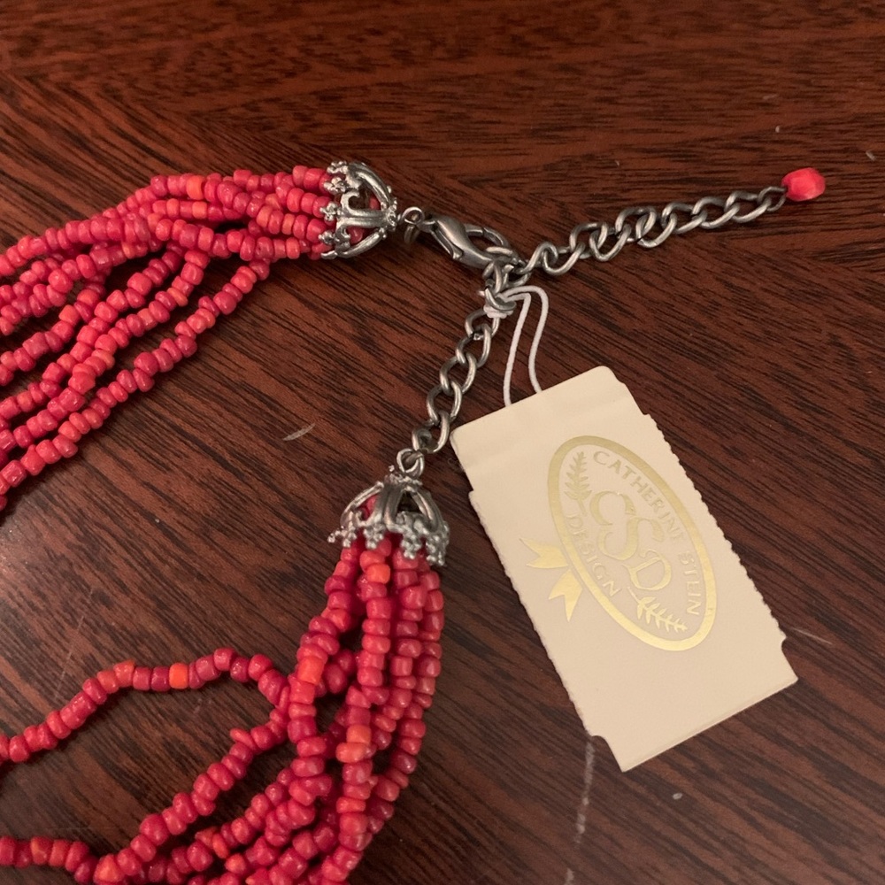 Vintage NEW Catherine Stein Coral Necklace - Picture 8 of 14